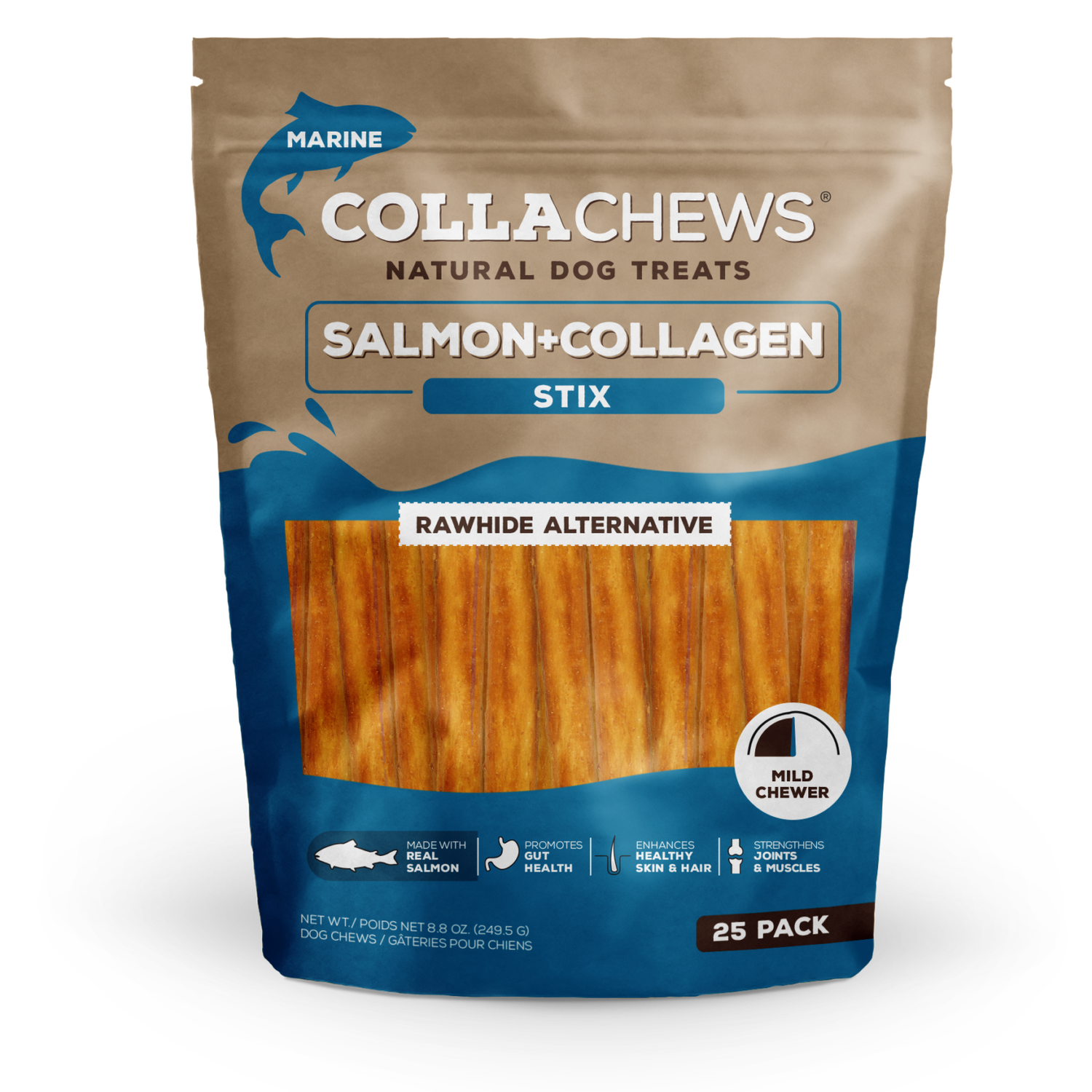 Collachews 5in Stick Salmon Collagen Dog Treat