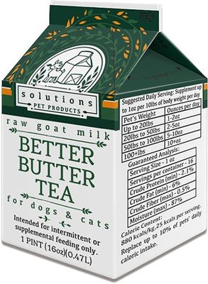 Solutions Frozen BETTER BUTTER TEA Goat Milk for Dogs and Cats