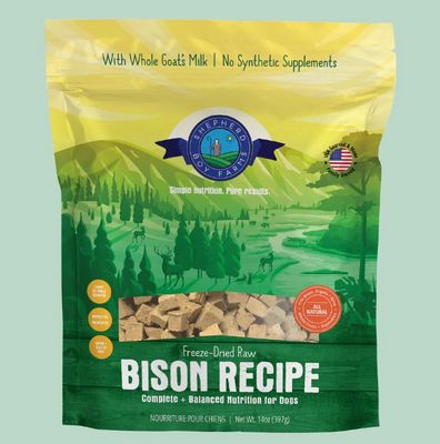 Shepherd Boy Bison Banquet Freeze-Dried Raw Dog Food or Treats, 14oz Bag