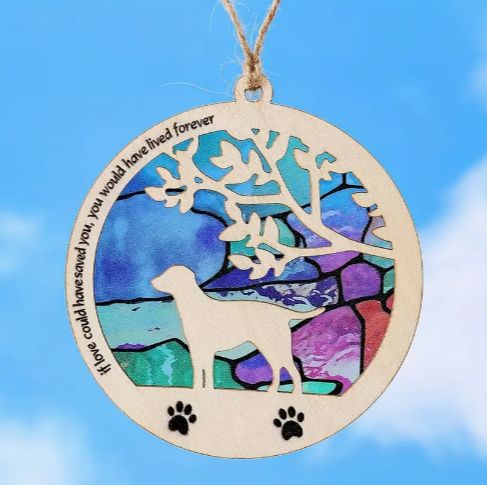 Pet In Memory Holiday Hanging Ornament, Gift Tag, Style: Lived Forever