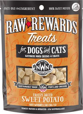 Raw Rewards Dog Cat Freeze-Dried Sweet Potato Treats 2oz Bag