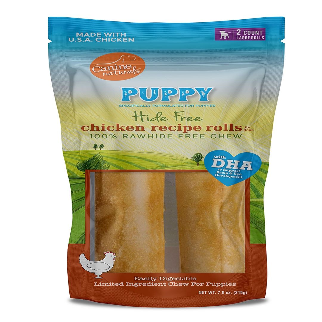 Canine Naturals Puppy Chicken Hide-Free Rolls, Size: 7in (2pak)