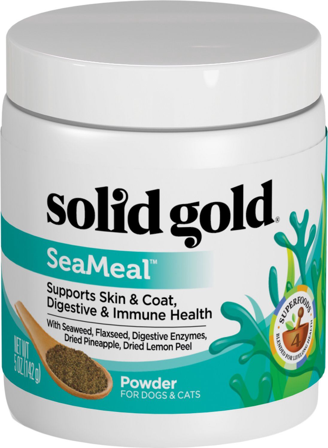 Solid Gold Seameal Powder Supplement for Dogs &amp; Cats, Size: 5oz