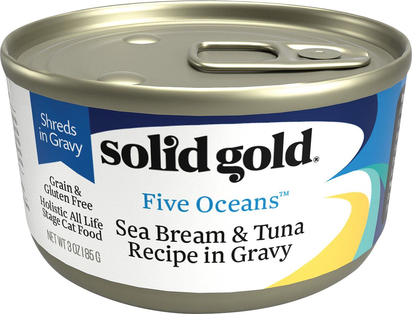 Solid Gold Cat Five Oceans Sea Bream &amp; Tuna Wet Cat Food, 3oz Can, Quantity: 3oz Can