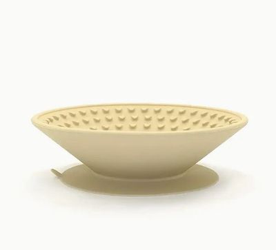 Furbaby Pet Lick Bowl Silicone with Suction Base, Cream