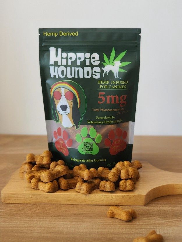 Hippie Hounds Dog Hemp Infused Dog Treats 30 Treat Bag (150g), Size: 5mg Treats