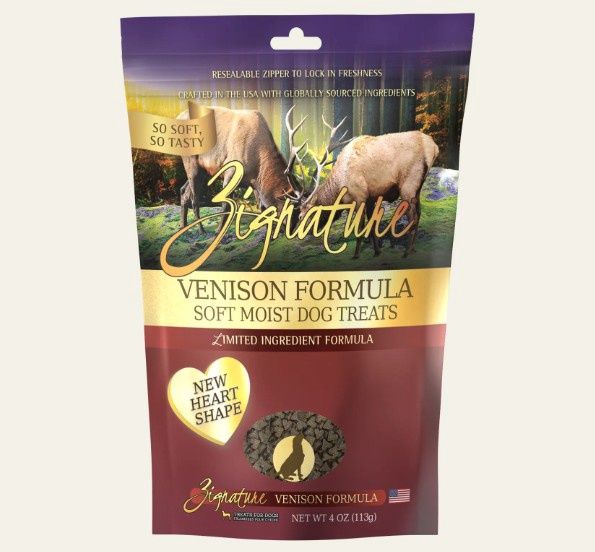 Zignature Venison Recipe Soft Moist Dog Treats 4oz Bag