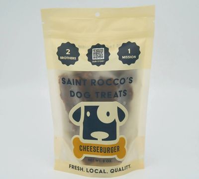 Saint Rocco's Cheeseburger Dog Treats 8oz Bag