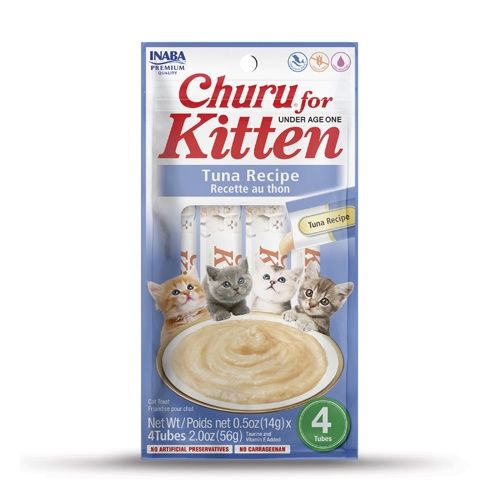Inaba Kitten Churu Tuna Puree Lickable Treats 4/pak