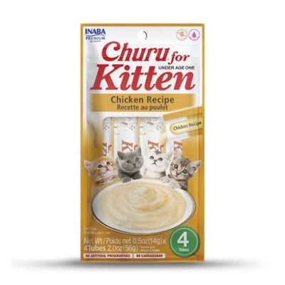 Inaba Kitten Churu Chicken Puree Lickable Treats 4/pak