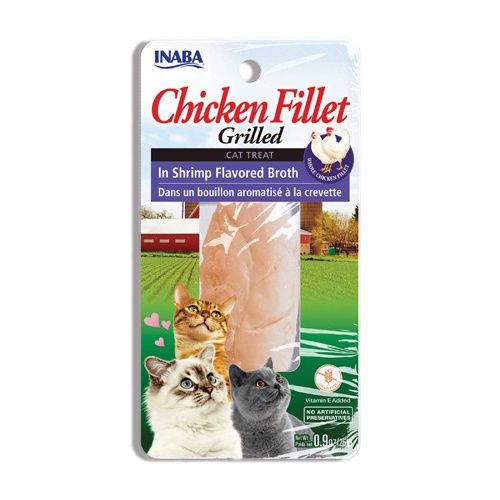 Inaba Cat Premium Grilled Chicken in Shrimp Flavored Broth Fillet 1/pak