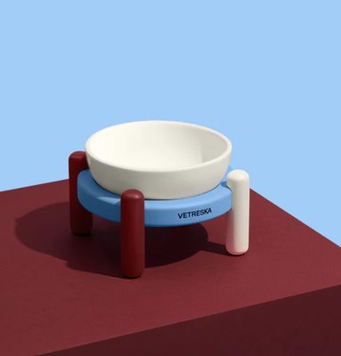 Mist &amp; Merlot Raised Pet Food Bowl by Vetreska