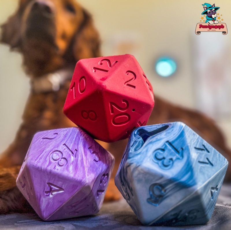 Barbarian Strength D20 Dice Treat Dispenser Dog Toy