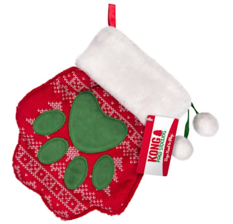 Kong Holiday Sweater Stocking Paw Dog Toy, Large