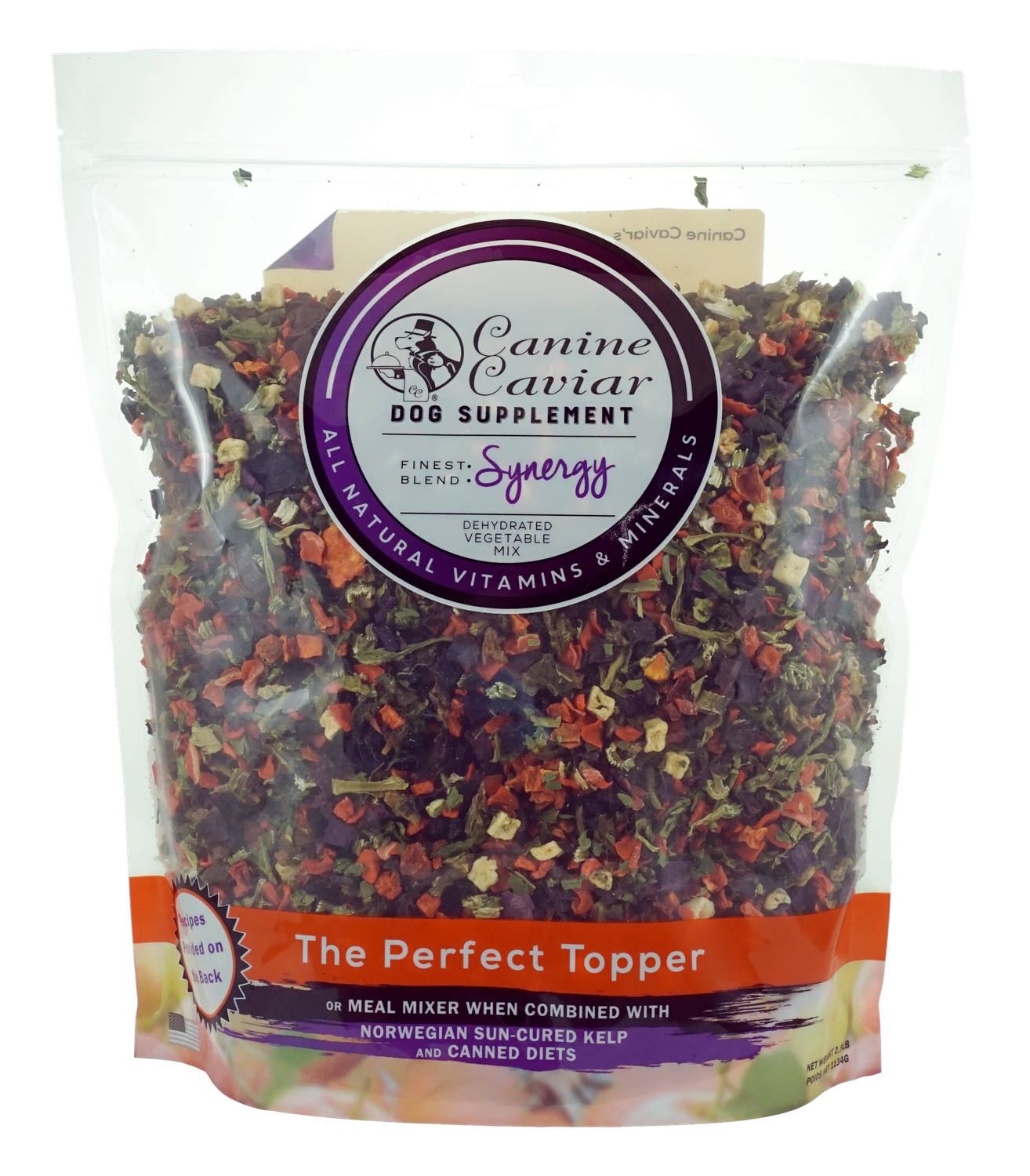 Canine Caviar Synergy Dehydrated Vegetable Mix Food Topper, Quantity: 24oz Bag