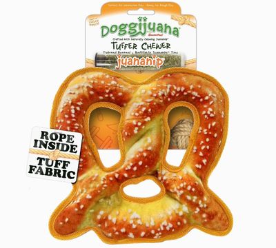 Doggijuana Tuffer Chewer Twisted Pretzel Refillable Dog Toy