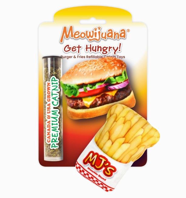 Meowijuana Get Hungry Burger and Fries Refillable Catnip Cat Toy