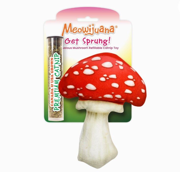 Meowijuana Get Sprung Marvelous Mushroom Refillable Catnip Cat Toy