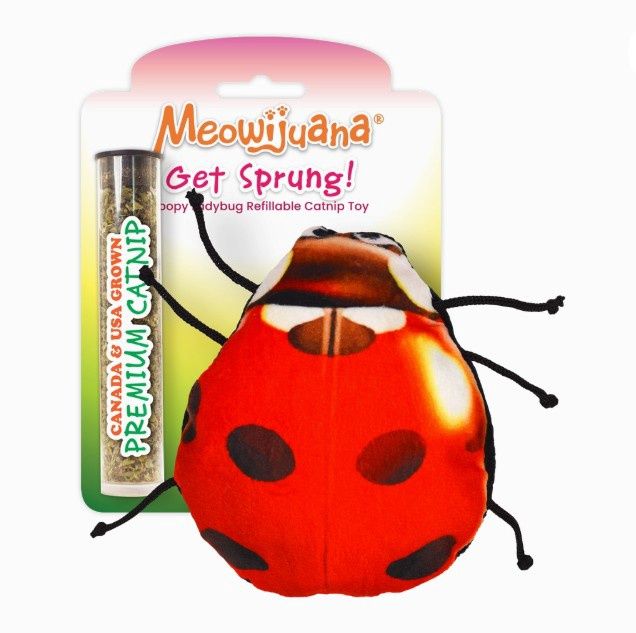 Meowijuana Get Sprung Lady Bug Refillable Catnip Cat Toy