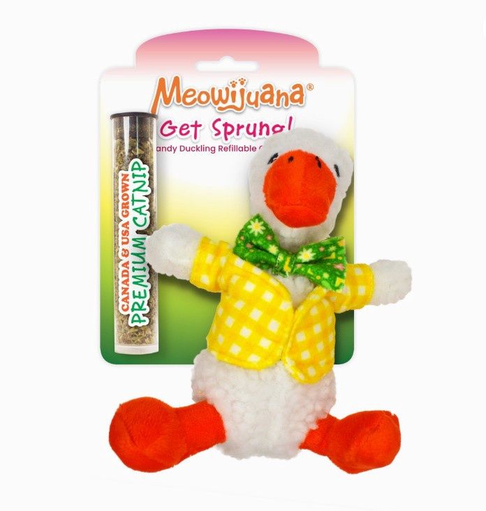 Meowijuana Get Sprung Dandy Duckling Refillable Catnip Cat Toy