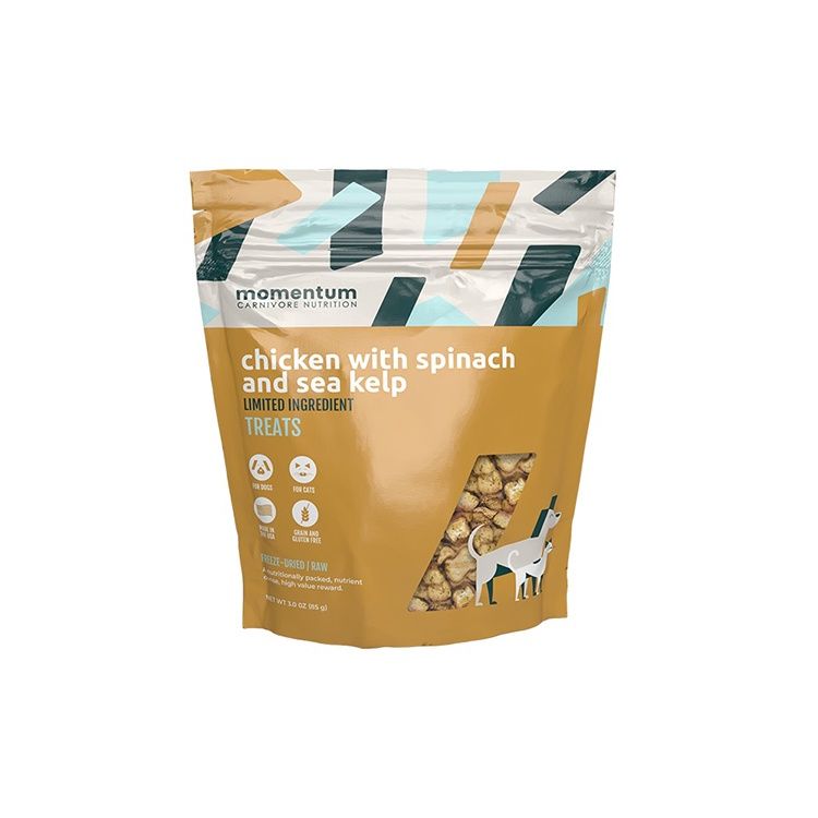 Momentum Chicken Spinach &amp; Sea Kelp Treats 3oz bag