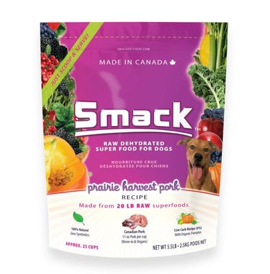 Smack Raw Dehydrated Superfood, Prairie Harvest Pork Dog Food