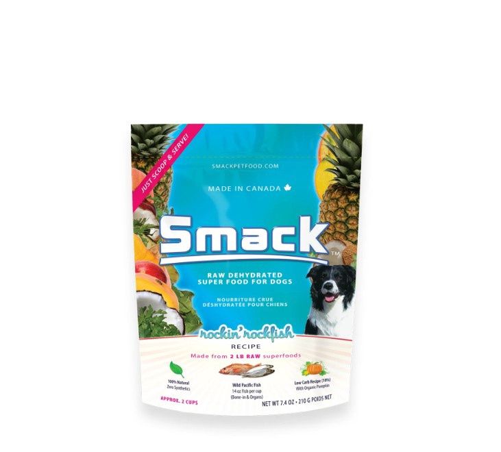 Smack Raw Dehydrated Superfood, Rockin&#39; Rockfish Dog Food, Size: 7.4oz Bag
