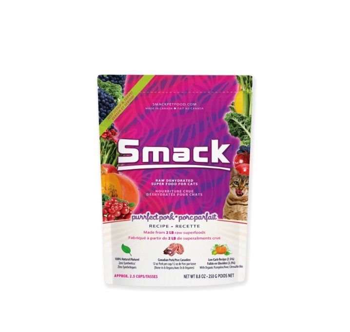 Smack Raw Dehydrated Superfood, Purrfect Pork Cat Food, Size: 8.8oz bag