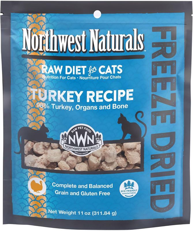 Northwest Naturals Cat Turkey Nibbles Freeze Dried Cat Food 11oz Bag