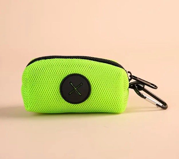 Spring Mesh Poop Bag Dispenser Holder, Green