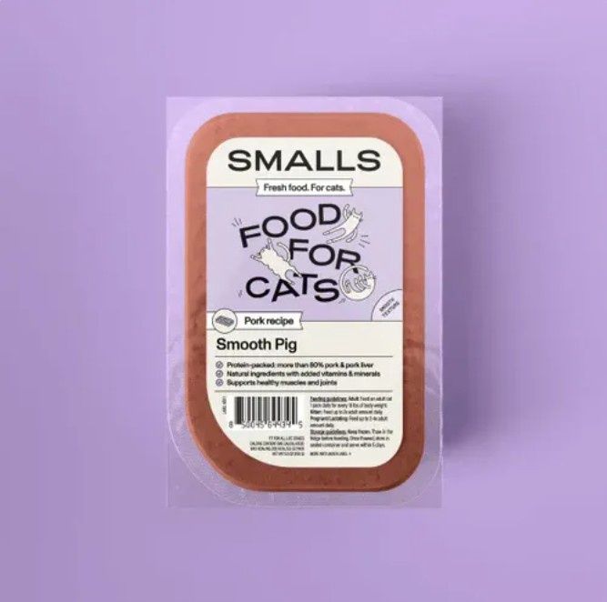 Smalls Cat Pate Smooth Pig Frozen Gently Cooked Food 5oz Tub