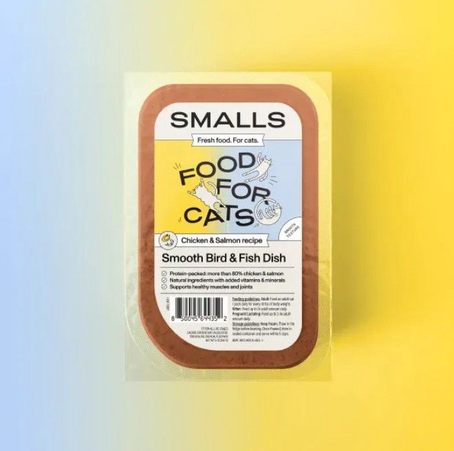 Smalls Cat Pate Smooth Bird &amp; Fish Frozen Gently Cooked Food 5oz Tub