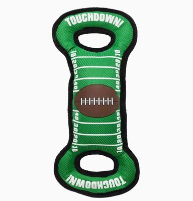 Pet&#39;s First Football Field Nylon Tug Plush Dog Toy