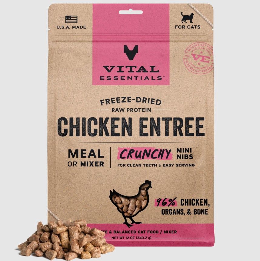 Vital Essentials Cat Nibs Chicken Freeze-Dried Food 12oz Bag