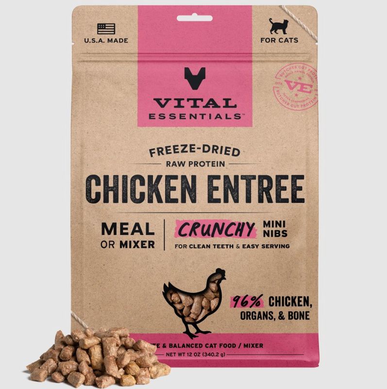 Vital Essentials Cat Nibs Chicken Freeze-Dried Food 12oz Bag