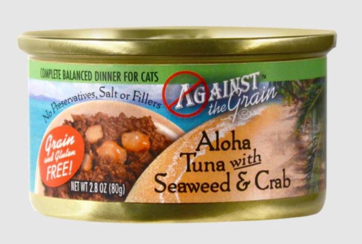 Evanger&#39;s Cat Against the Grain Aloha Tuna with Seaweed &amp; Crab Wet Food 2.8oz Can, Quantity: Each (1 Can)