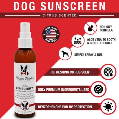 Warren London Dog Sunscreen with Aloe Vera 4oz Spray Bottle