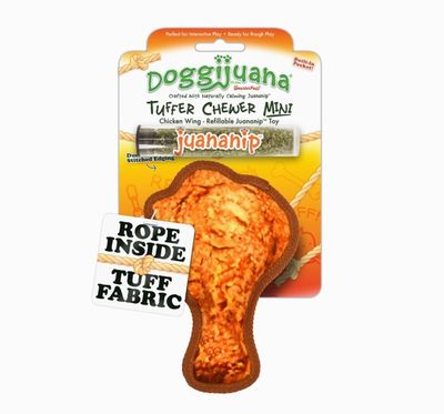Doggijuana Tuffer Chewer Mini Chicken Wing Refillable Dog Toy