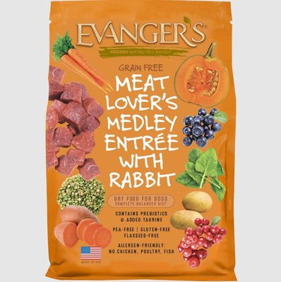 Evanger&#39;s Grain Free Meat Lover&#39;s Medley with Rabbit Dry Dog Food