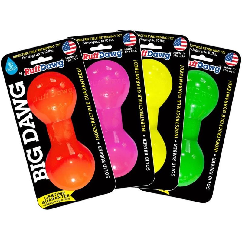 RuffDawg Big Dawg Dumbbell Rubber Dog Retrieving Toy
