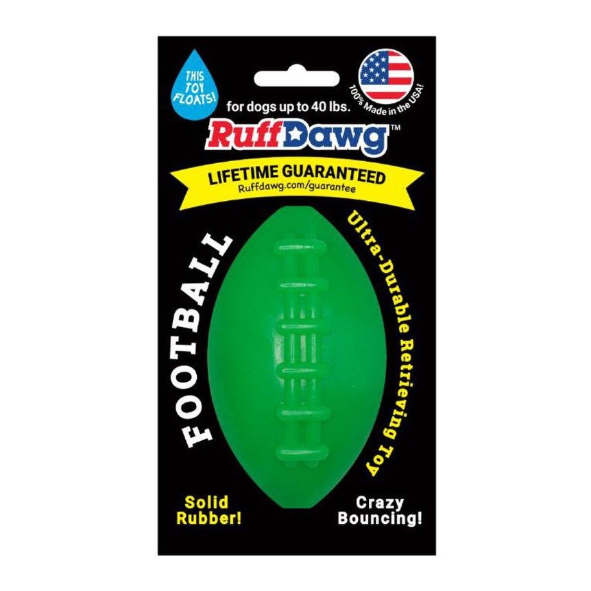 RuffDawg Rubber Football Dog Toy, Size: Small (Under 40lb)