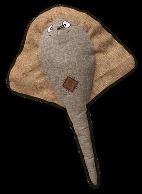 Snugarooz 21 in. Sally the Stingray with Rubber Spikey Ball Grey Dog Toys