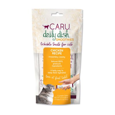 CARU Daily Dish Smoothie Lickable Chicken Treat for Cats, 4 Tubes/Pak