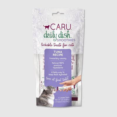 CARU Daily Dish Smoothie Lickable Tuna Treat for Cats, 4 Tubes/Pak