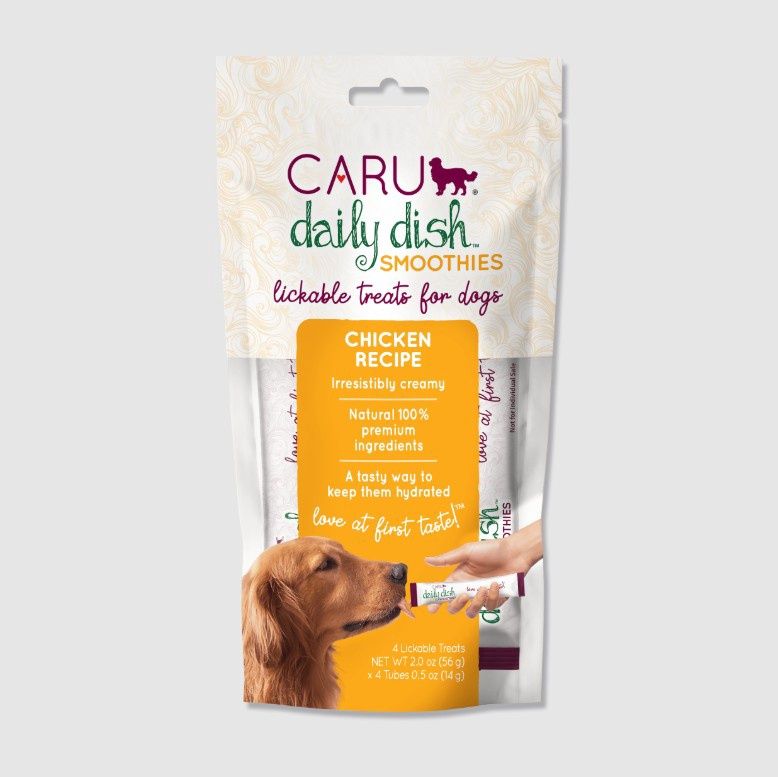 CARU Daily Dish Smoothie Lickable Chicken Treat for Dogs 4 Tubes/Pak