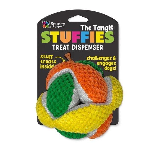 Spunky Pup Stuffies Tangle Treat Dispensing Plush Toys, Size: Regular