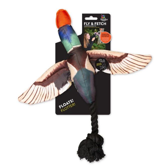 Spunky Pup Fly &amp; Fetch Launching Toy, Duck or Fish, Animal: Duck