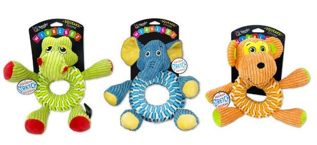 Spunky Pup Wibbleez Combo Plush Tug Dog Toy, Assorted, Design: Round