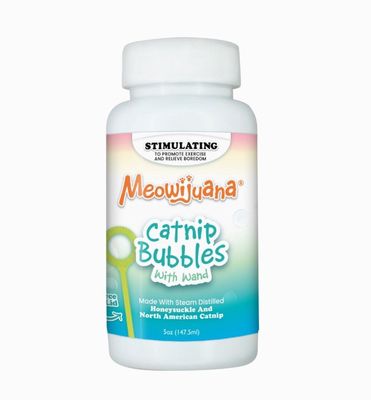 Meowijuana Catnip Bubbles with Honeysuckle 5oz Bottle