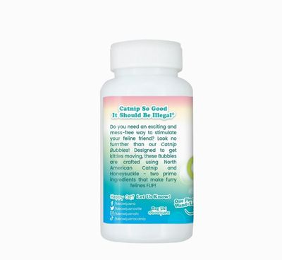 Meowijuana Catnip Bubbles with Honeysuckle 5oz Bottle
